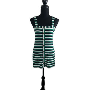 NWT Women's Olivaceous Striped Mini Dress Size S Green White